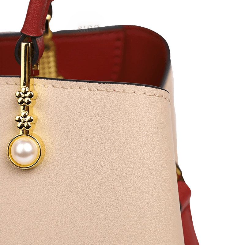 Embroidery Genuine Leather Elegant Crossbody Bag Veined Pattern - SinoCultural -- SC1753-A1