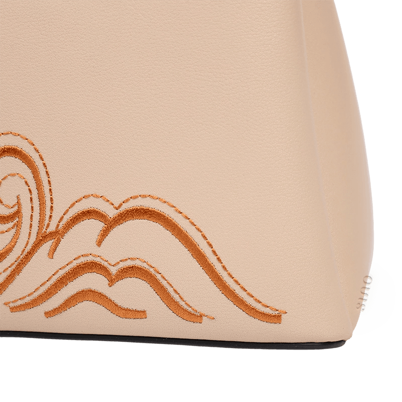 Embroidery Genuine Leather Elegant Crossbody Bag Veined Pattern - SinoCultural -- SC1753-A1