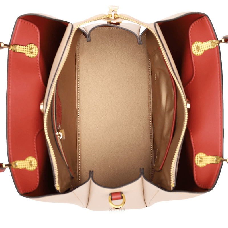 Embroidery Genuine Leather Elegant Crossbody Bag Veined Pattern - SinoCultural -- SC1753-A1