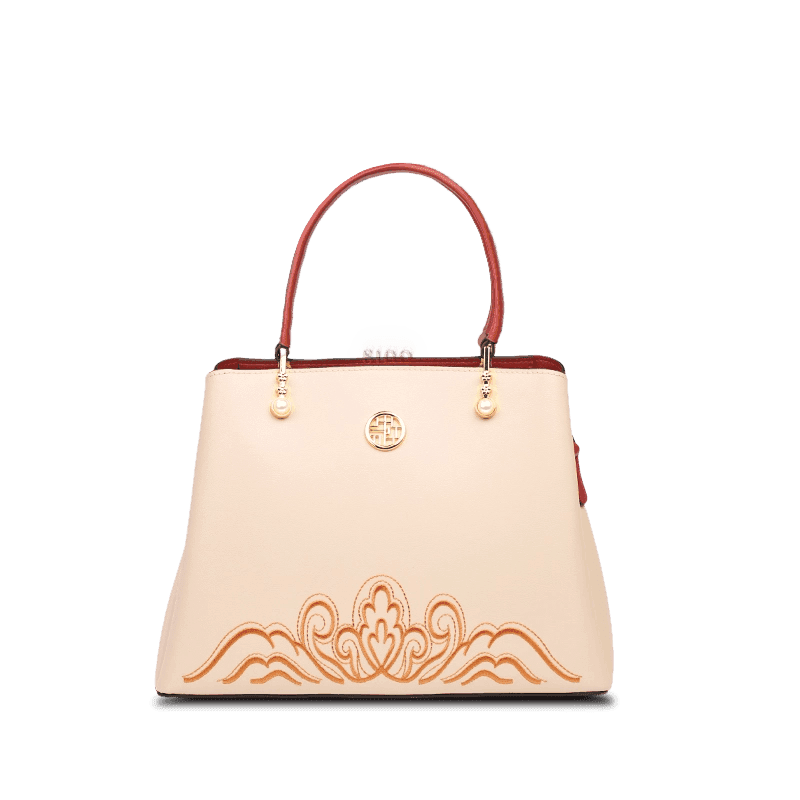 Embroidery Genuine Leather Elegant Crossbody Bag - SinoCultural -- SC1753-A4