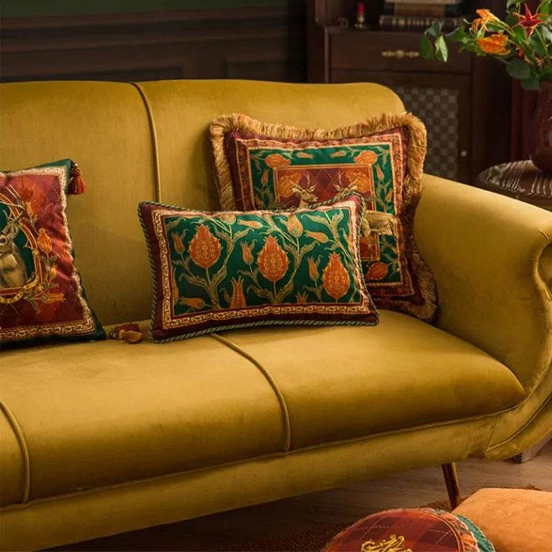 Christmas Limited Series Red Festive Reindeer Design Sofa Pillow - SinoCultural -- HS-SDBZ01