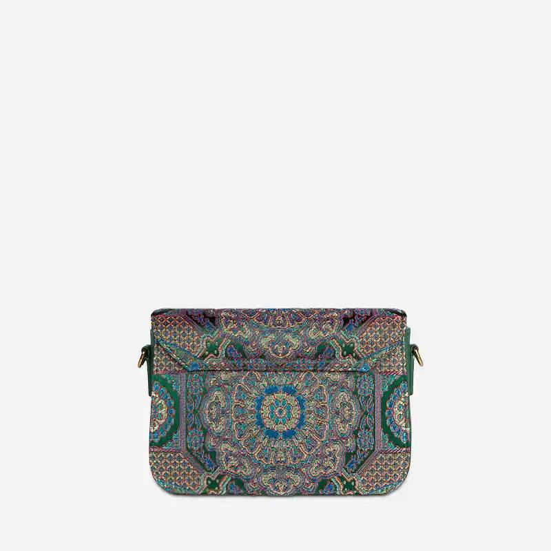 Song Brocade Leather Luxurious Clutch Handbag - SinoCultural -- W2144-1 -