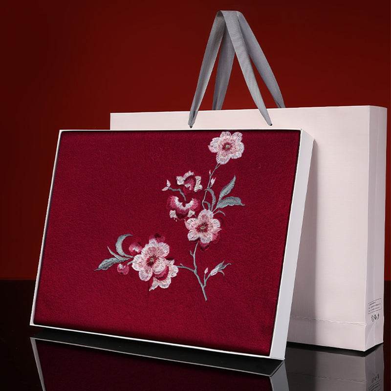 Embroidery Cashmere Luxury Scarf for Women - Ideal Gift 200x35 cm - SinoCultural -- HYFSJ053