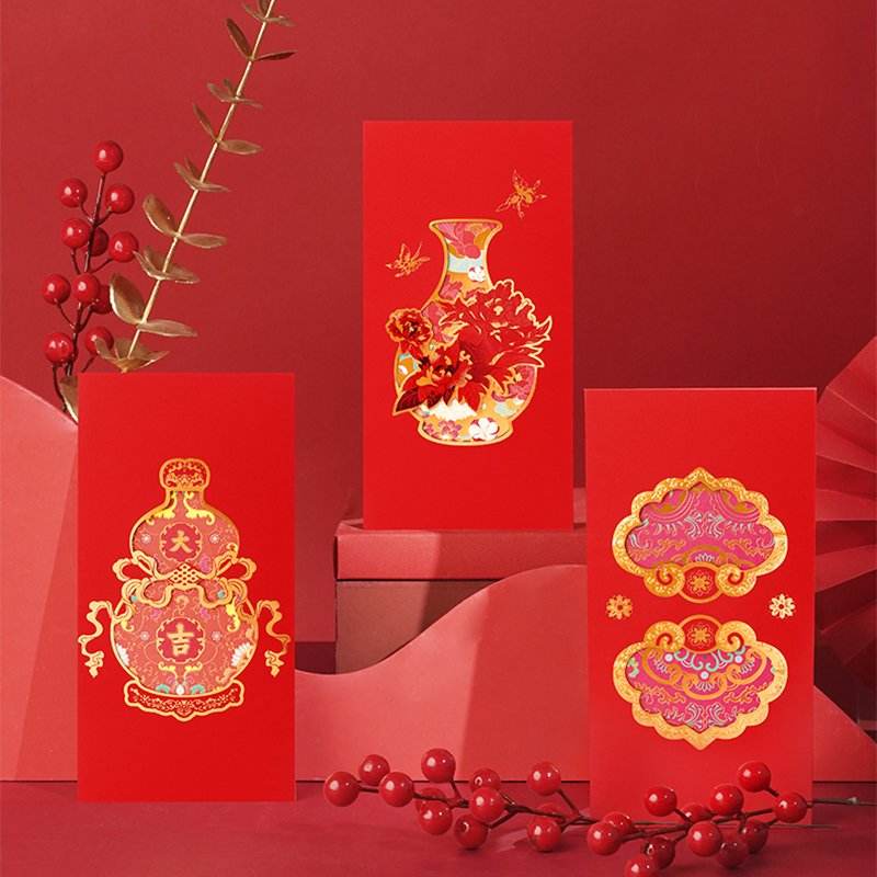 Chinese New Year Red Envelopes Blessings Wedding & Birthday - SinoCultural -- CNY019-1 -