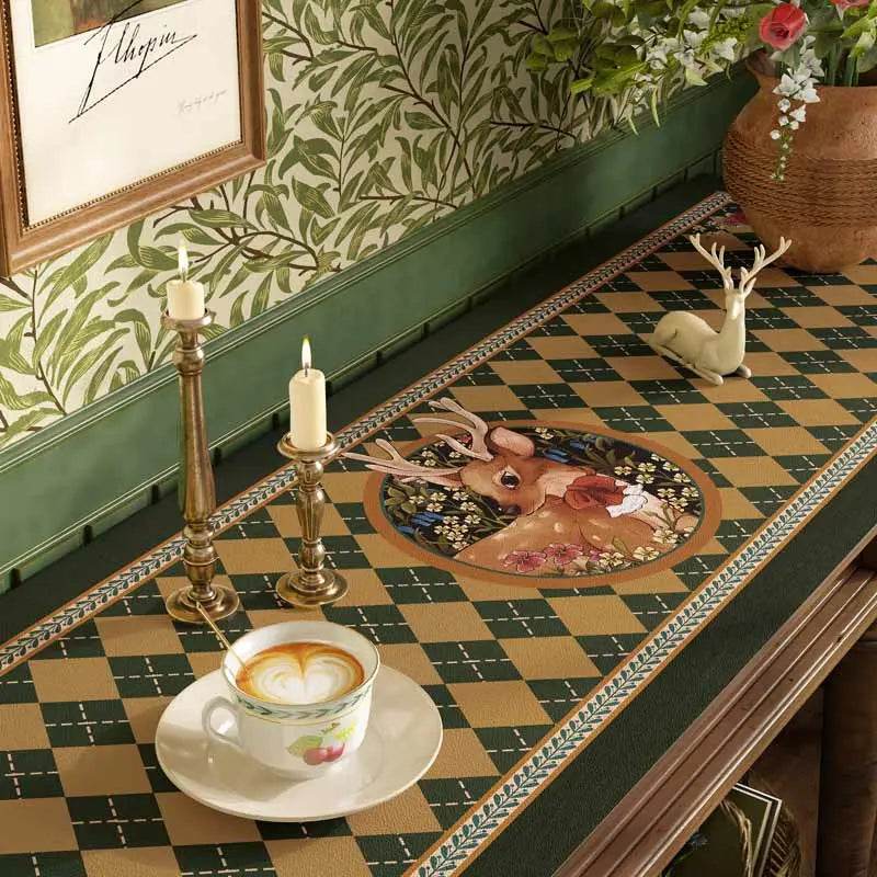 Christmas Limited Series Green Festive Reindeer Table Mat - SinoCultural -- HS-BGD4156-1 -
