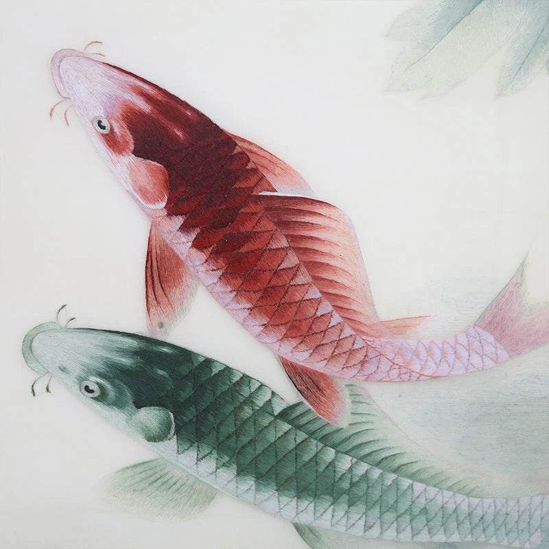 Fish Playing in Bloom - SinoCultural -- W0154