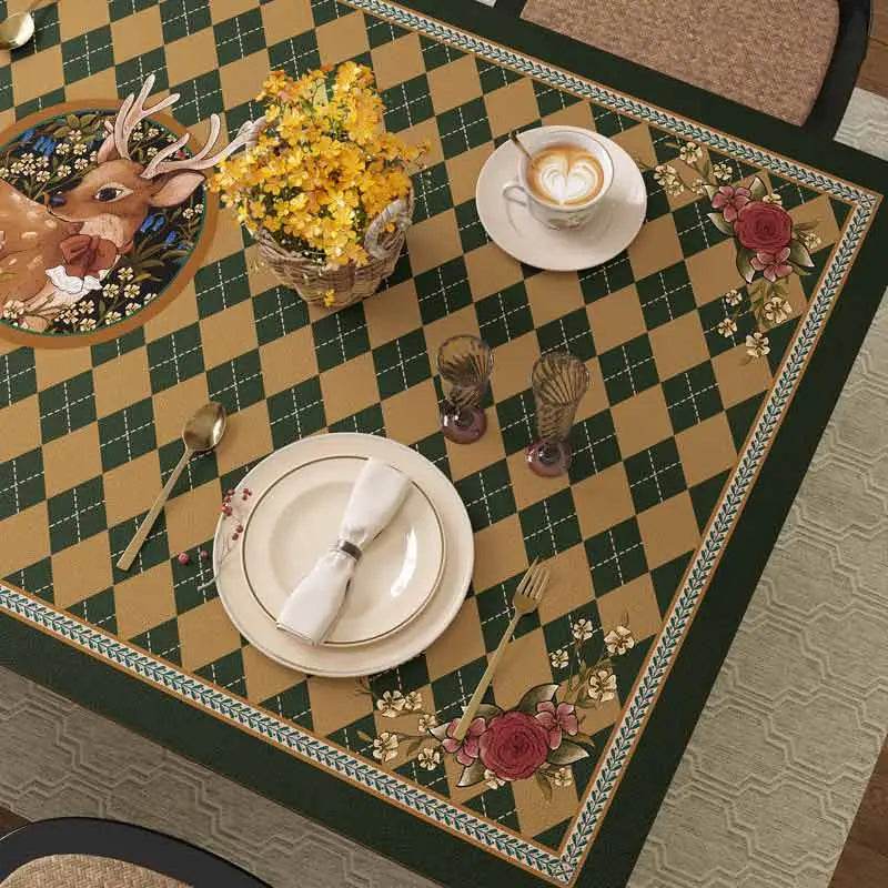 Christmas Limited Series Green Festive Reindeer Table Mat - SinoCultural