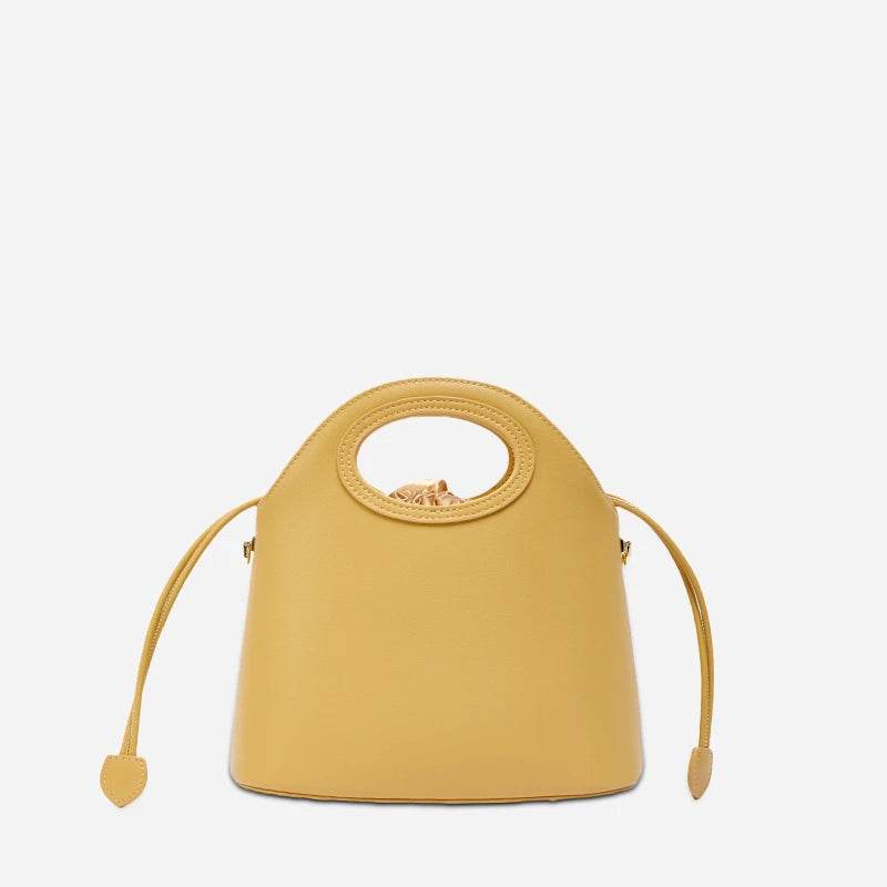Printed Jacquard Lotus Green Drawstring Bucket Bag - SinoCultural -- LD120670-2 -
