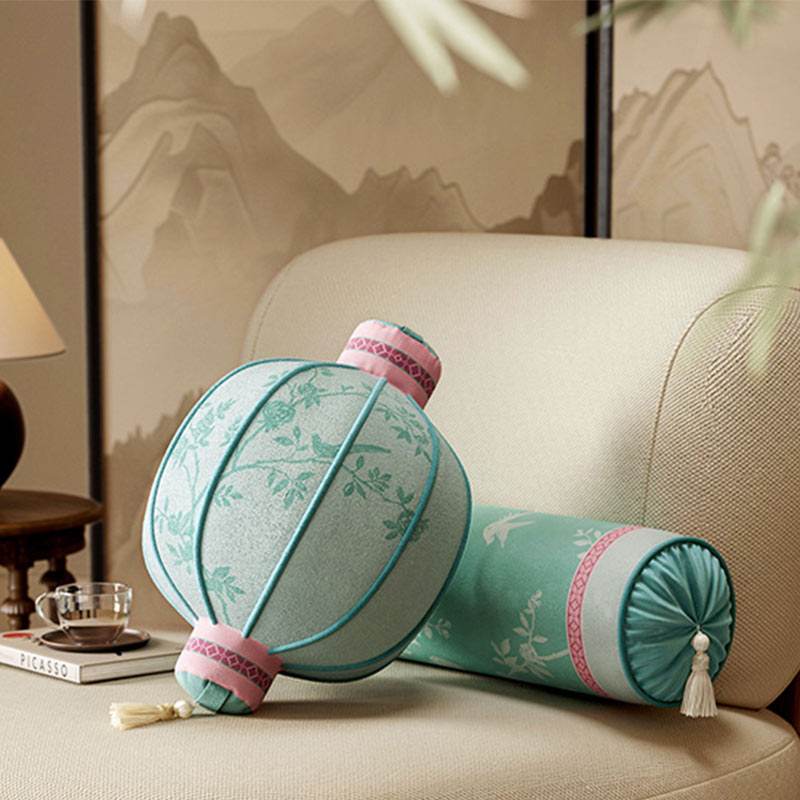 Chinoiserie Premium Color Living Room Lantern Pillow - SinoCultural -- SJZBZ062 -
