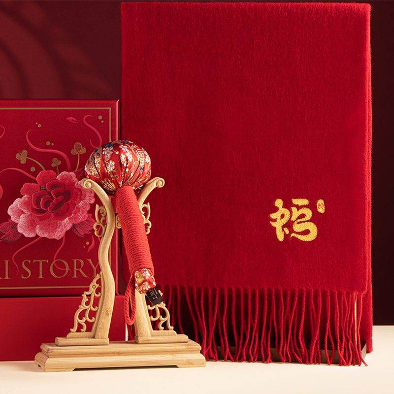 Chinese New Year Winter Wool Scarf Health & Wellness Gift - SinoCultural -- CNY030-1 -