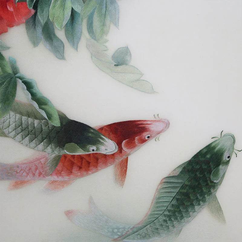 Fish Playing in Bloom - SinoCultural -- W0154