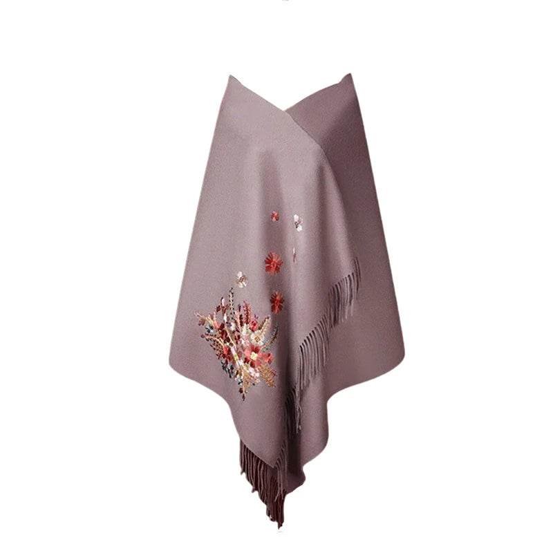 Handcrafted Su Embroidery Cashmere Scarf Luxury Gift Box 200x70cm - SinoCultural -- HYFSJ013-3