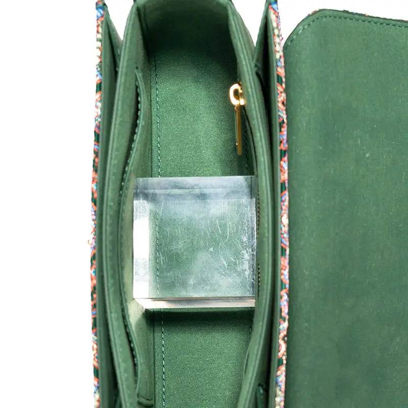 Song Brocade Leather Luxurious Clutch Handbag - SinoCultural -- W2144-1 -