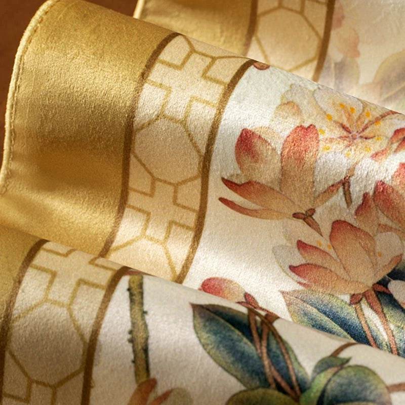Chinoiserie Autumn Living Room Couch Cushion Pouf - SinoCultural -- B48J0022-1-C