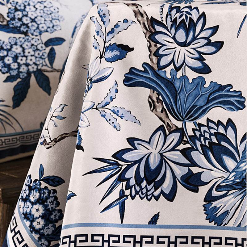 Chinoiserie Blue and White Porcelain Decorative Throw Pillow for Bedroom - SinoCultural -- SJZBZ077AA45