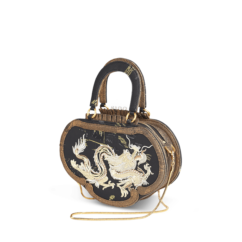 Ruyi Loong Embroidered Tote Bag – Ultra-Light 205g,Recycled Fabric & Hualuo Silk - SinoCultural -- GD1210