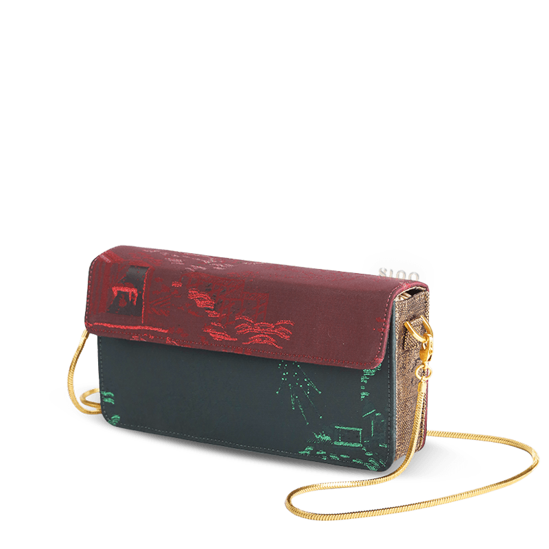 Ultra-Light Envelope Clutch Handbag Song Brocade in Recycled Fabric 133g - SinoCultural -- GD1209