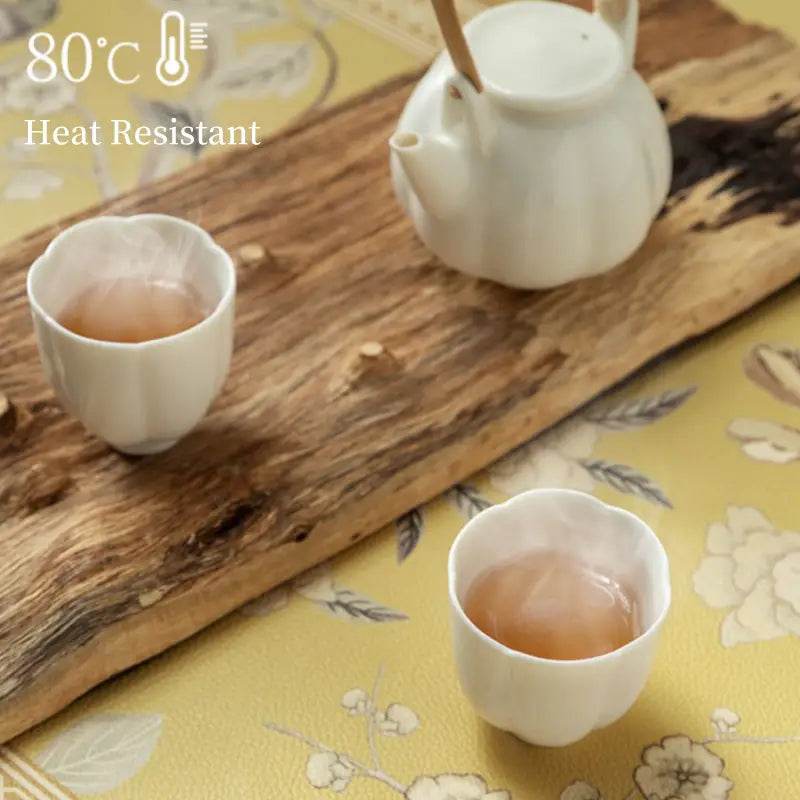 2-Piece Chinoiserie Country-style Leather Washable Placemats - SinoCultural -- TM029A30 -