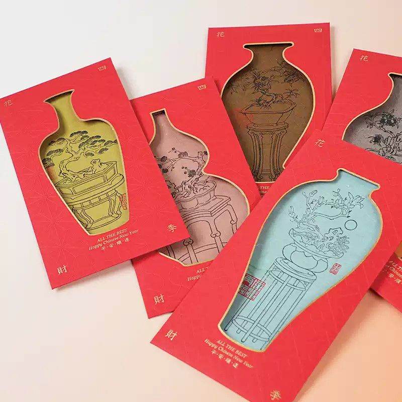 Chinese New Year Red Envelopes 2025 New Year Gift Lai See Pack - SinoCultural -- CNY027 -