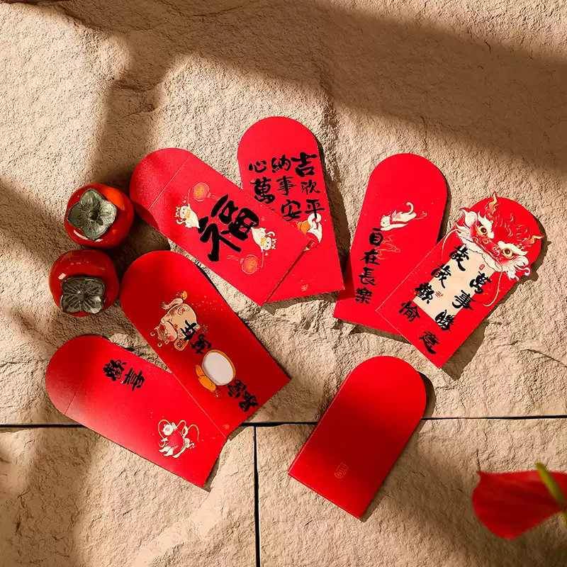 Chinese New Year Red Envelopes Creative Lucky Money Pouches - SinoCultural -- CNY015