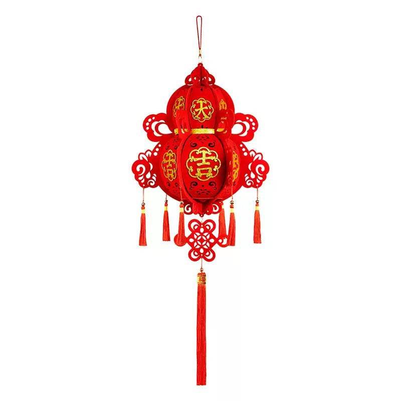 Chinese New Year 2025 Red Lantern Hanging Decoration - SinoCultural -- CNY009-1 -