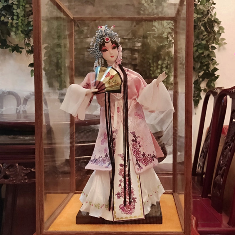 12-Inch Vintage Chinese Dolls - Handmade Peking Opera Du Liniang Art Collectible