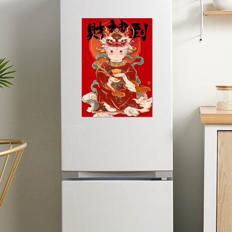 Chinese New Year God of Wealth Sticker Decoration Door Sticker - SinoCultural -- CNY018