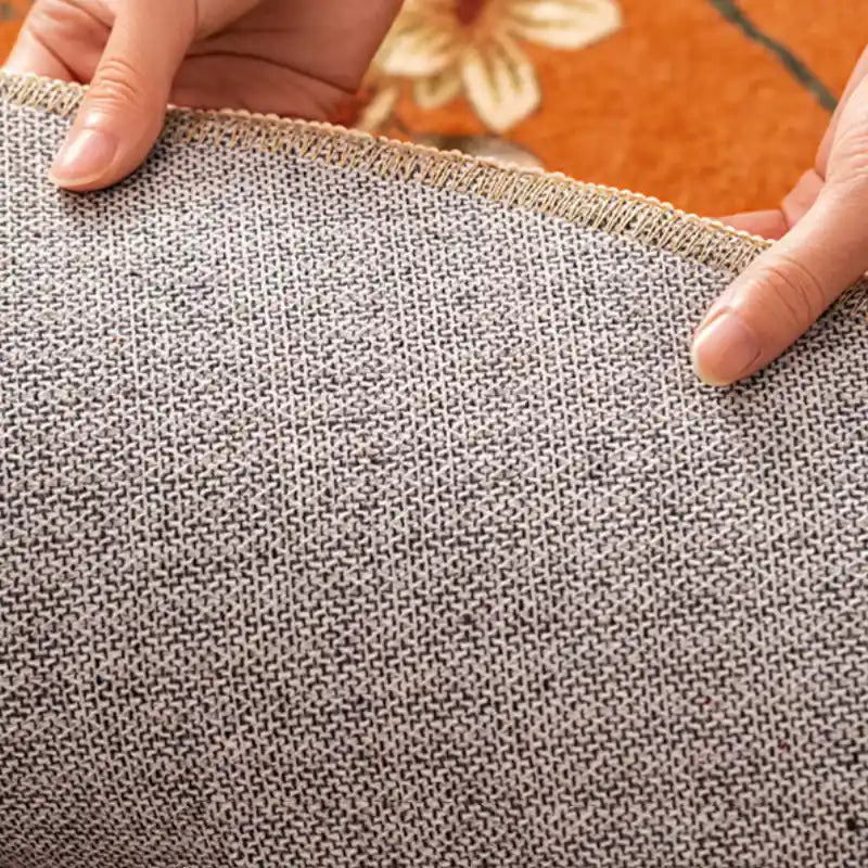 Chinoiserie Luxury Orange Natural Cotton Runner Rug for Bedroom - SinoCultural -- LZ001B60160