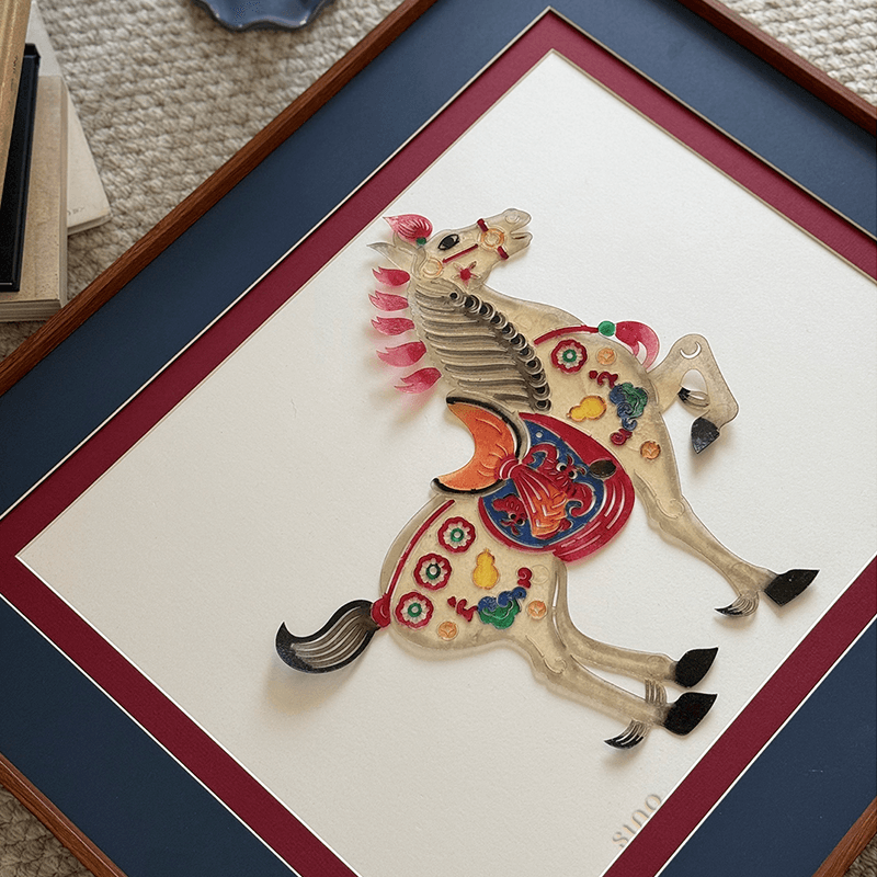 Intangible Heritage Shadow Puppetry Horse Decoration for Living Room - SinoCultural -- JN1102 -