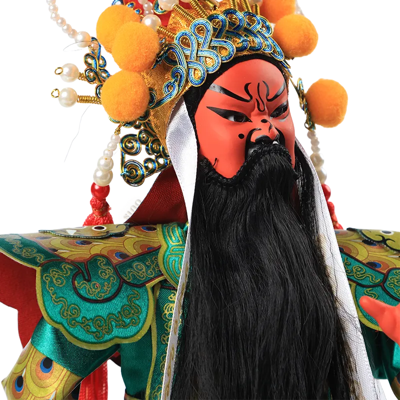 Black beard details of 12-inch Guan Yu doll (long, silky texture).