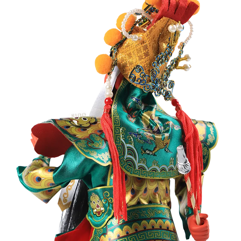 Body back details of 12-inch Peking Opera Guan Yu doll.