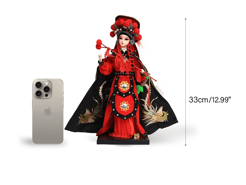12-Inch Vintage Chinese Dolls - Handmade Peking Opera Mulan Art Collectible - SinoCultural -- T1201001 -
