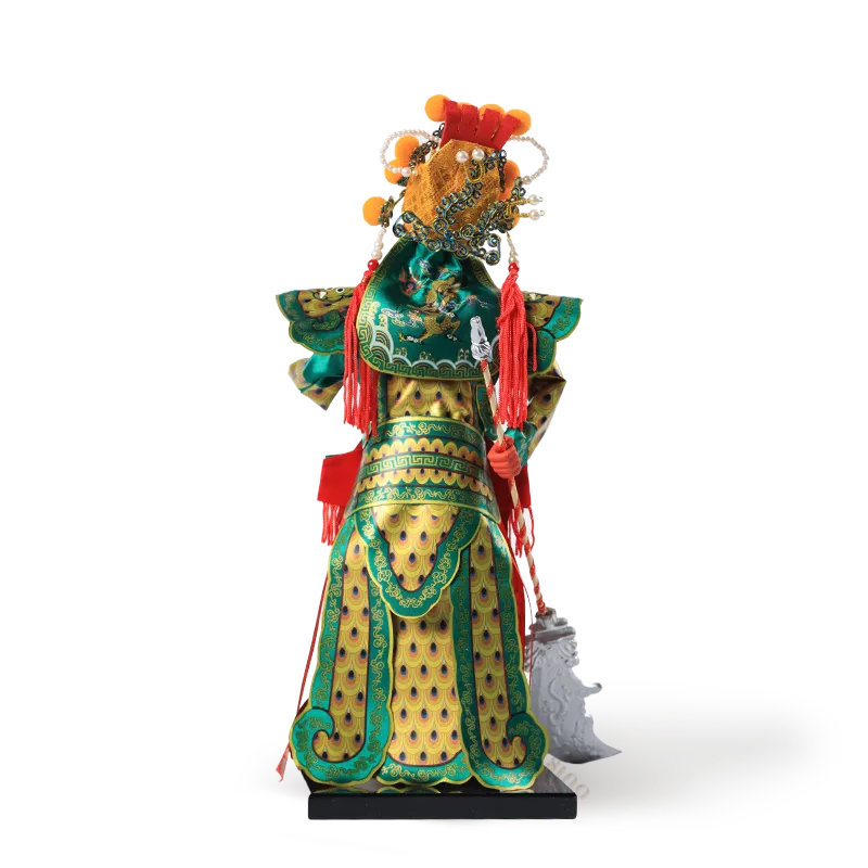 Back view of 12-inch Peking Opera Guan Yu doll.