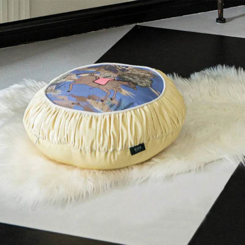 Chinoiserie Luxurious Royal Garden Round Throw Pillow - SinoCultural -- SJZBZ067A01