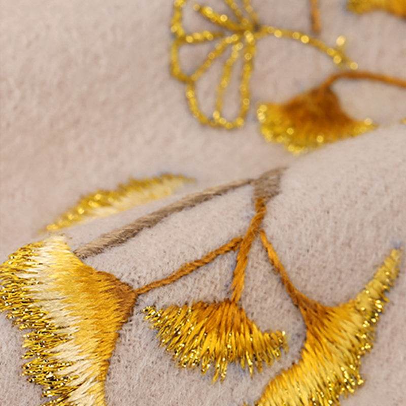 Handmade Suzhou Embroidery Wool Cashmere Scarf Shawl for Women 200x38cm - SinoCultural -- HYFSJ055-3
