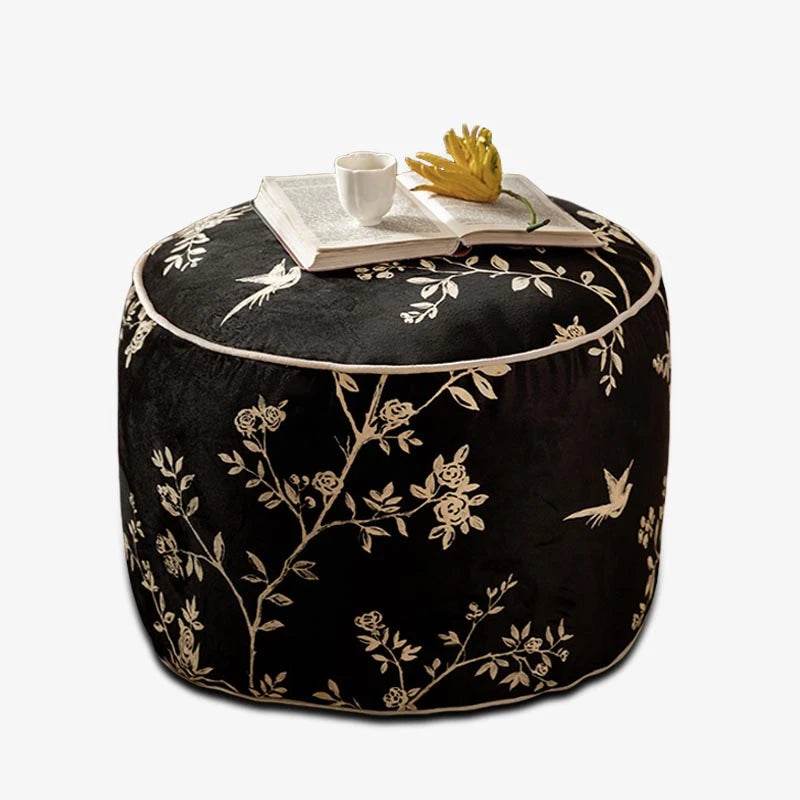 Chinoiserie Autumn Living Room Couch Cushion Pouf - SinoCultural -- B48J0006-1-C