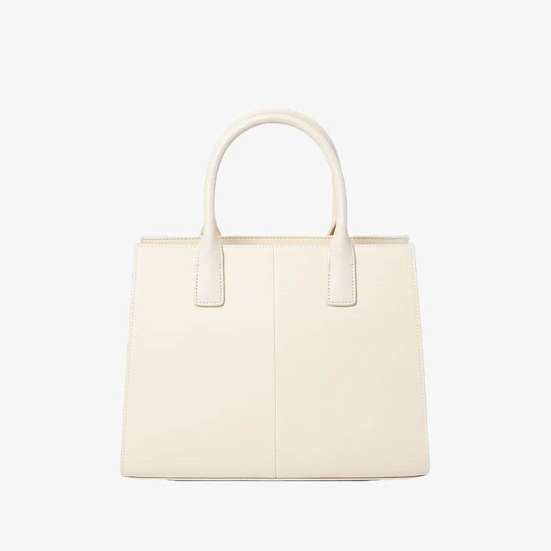 Embroidery Leather White Commuting Handbag Orchid with Scarf - SinoCultural -- P120437-1