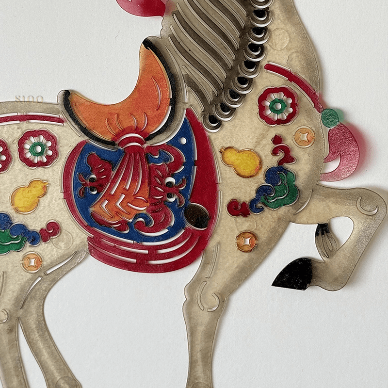 Intangible Heritage Shadow Puppetry Horse Decoration for Living Room - SinoCultural -- JN1102 -