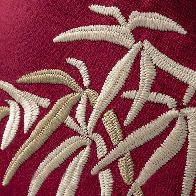 Chinoiserie Embroidery Red Blessing Gourd Shape Pillow Cushion - SinoCultural -- SJZBZ075A -