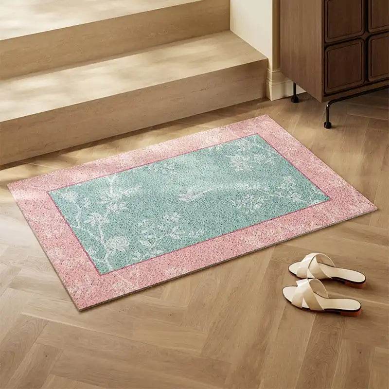 Chinoiserie Powder Pink Absorbent Muddy Front Door Mat - SinoCultural -- LZ005A4060