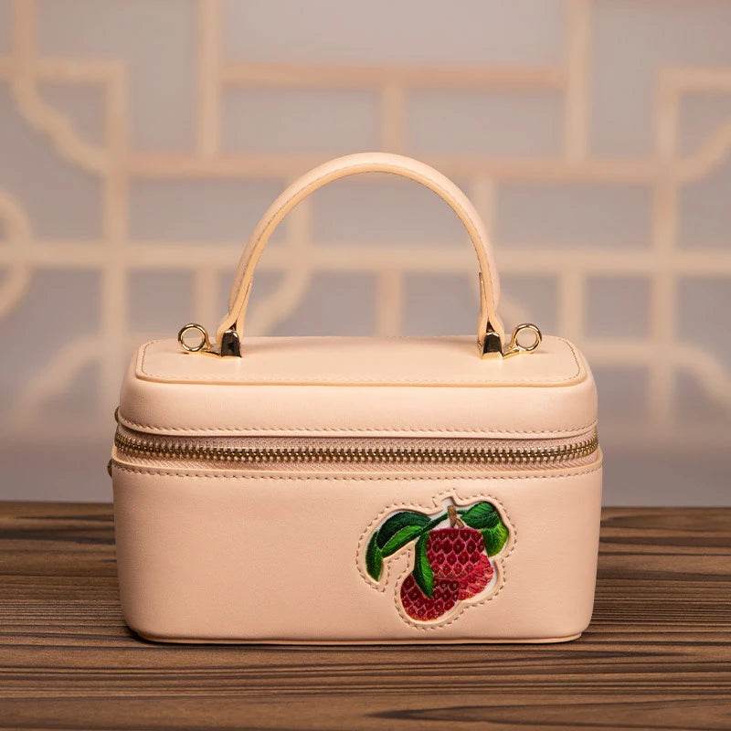 Sinocultural Handcrafted Embroidered Lychee Makeup Bag - SinoCultural -- BXW06WCS189A02 -