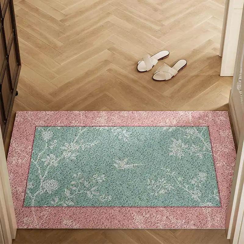 Chinoiserie Powder Pink Absorbent Muddy Front Door Mat - SinoCultural -- LZ005A4060
