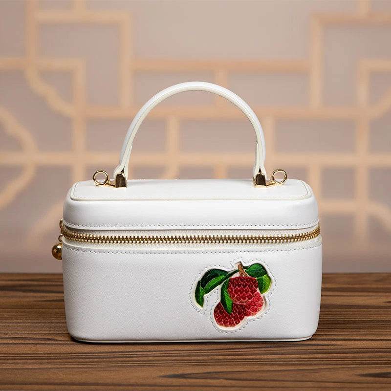 Handcrafted Embroidered Lychee Makeup Bag - SinoCultural -- BXW06WCS189A01