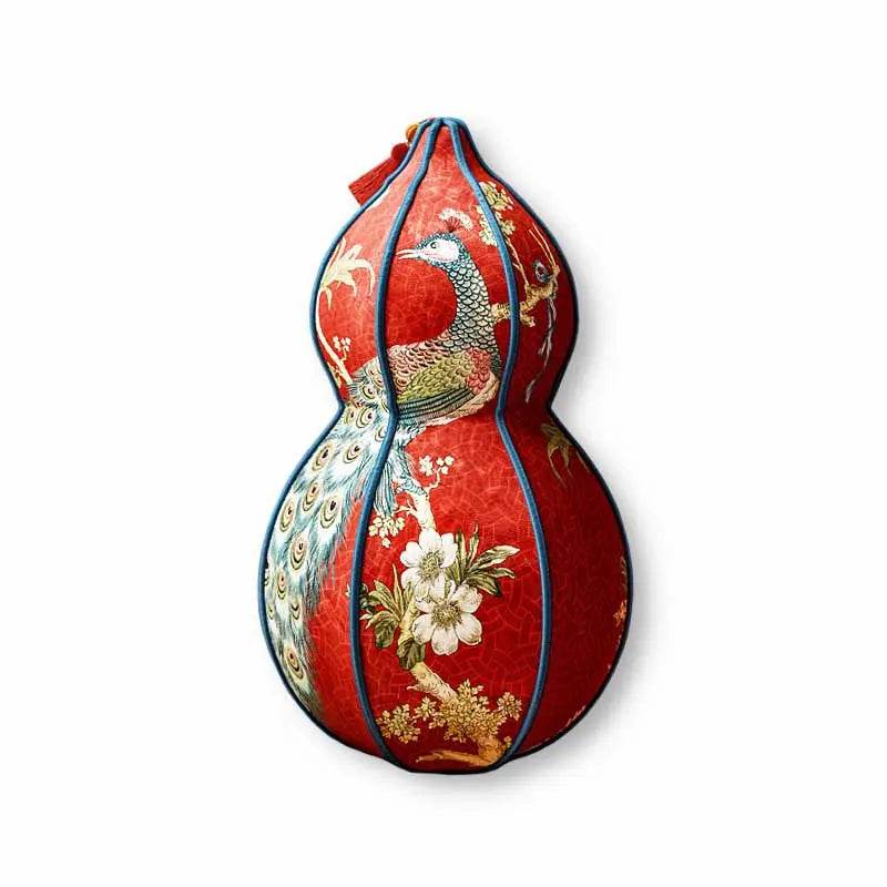 Chinoiserie Original Luxurious Gourd-Shaped Peacock Pillow - SinoCultural -- SJZBZ065