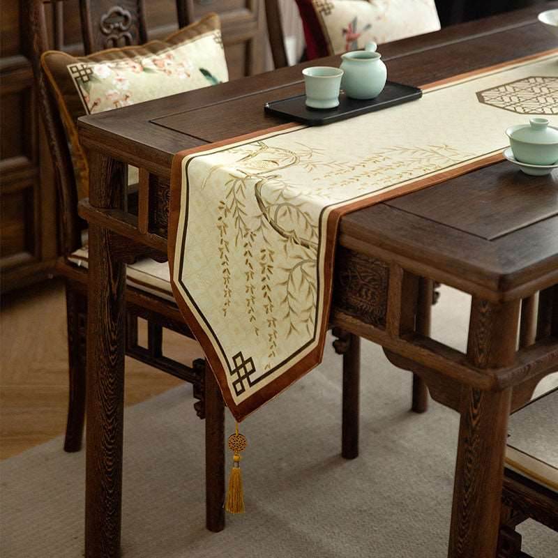 Chinoiserie Original Spring Flowers Table Runner - SinoCultural -- TR008C220 -
