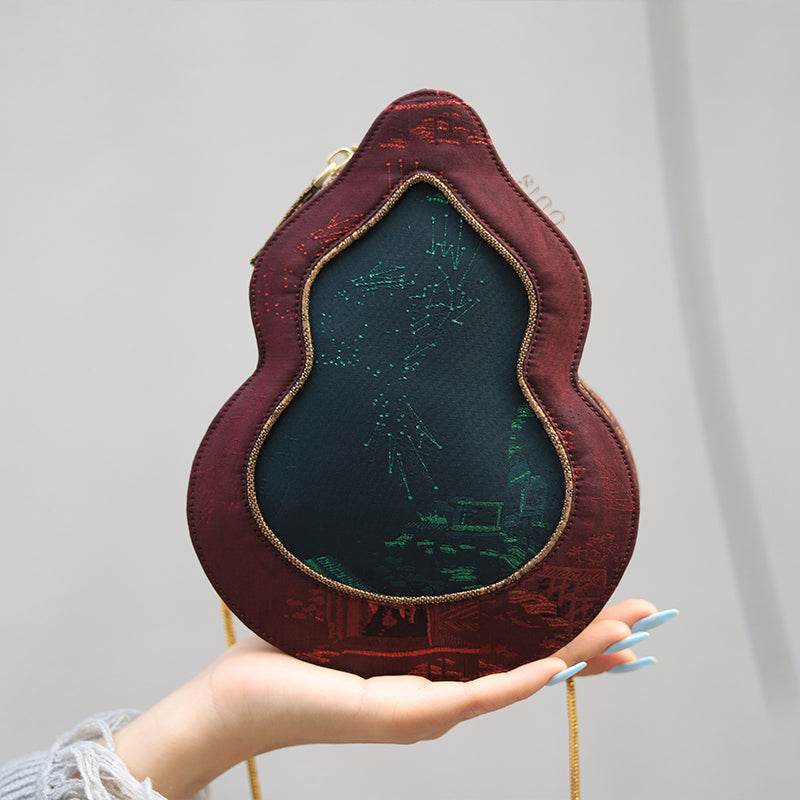 Ultra-Light Gourd Bag Graphene Recycled Fabric Hualuo Silk Luxury Design 155g - SinoCultural -- GD1208