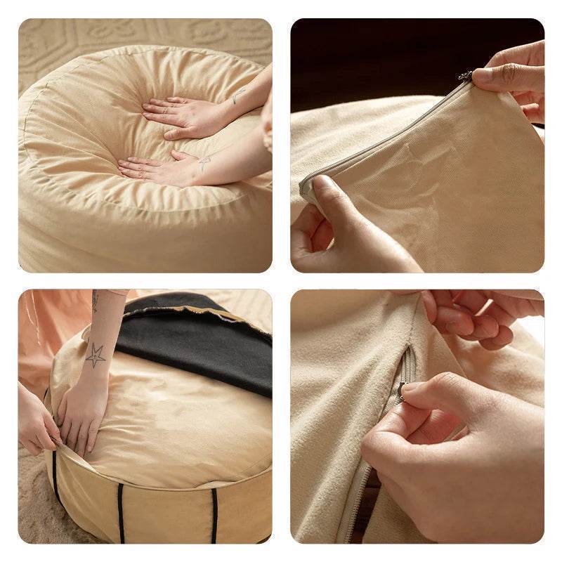 Chinoiserie Autumn Living Room Couch Cushion Pouf - SinoCultural -- B48J0019-C