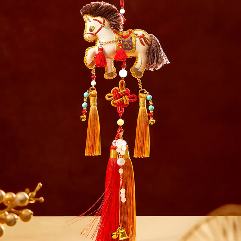 Full view of 2026 Fire Horse Year pony scented ornament.