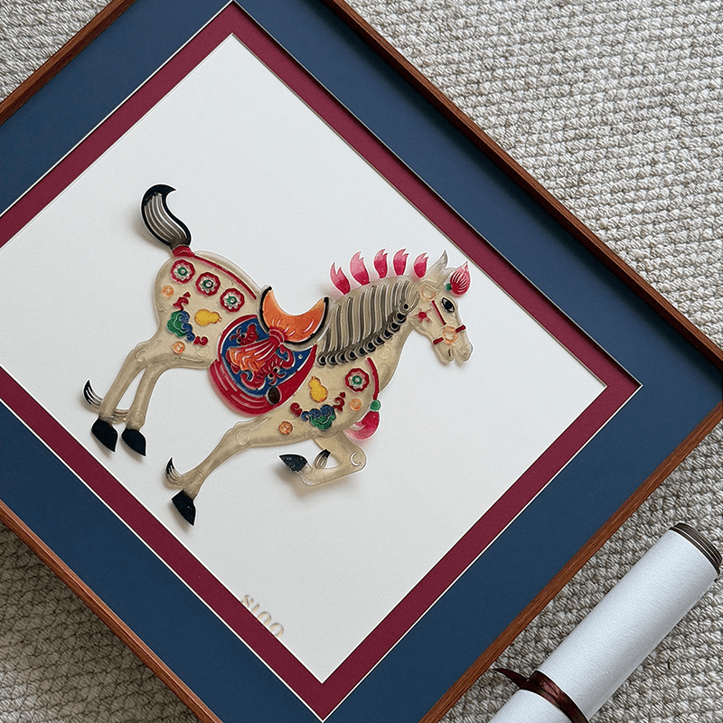 Intangible Heritage Shadow Puppetry Horse Decoration for Living Room - SinoCultural -- JN1102 -