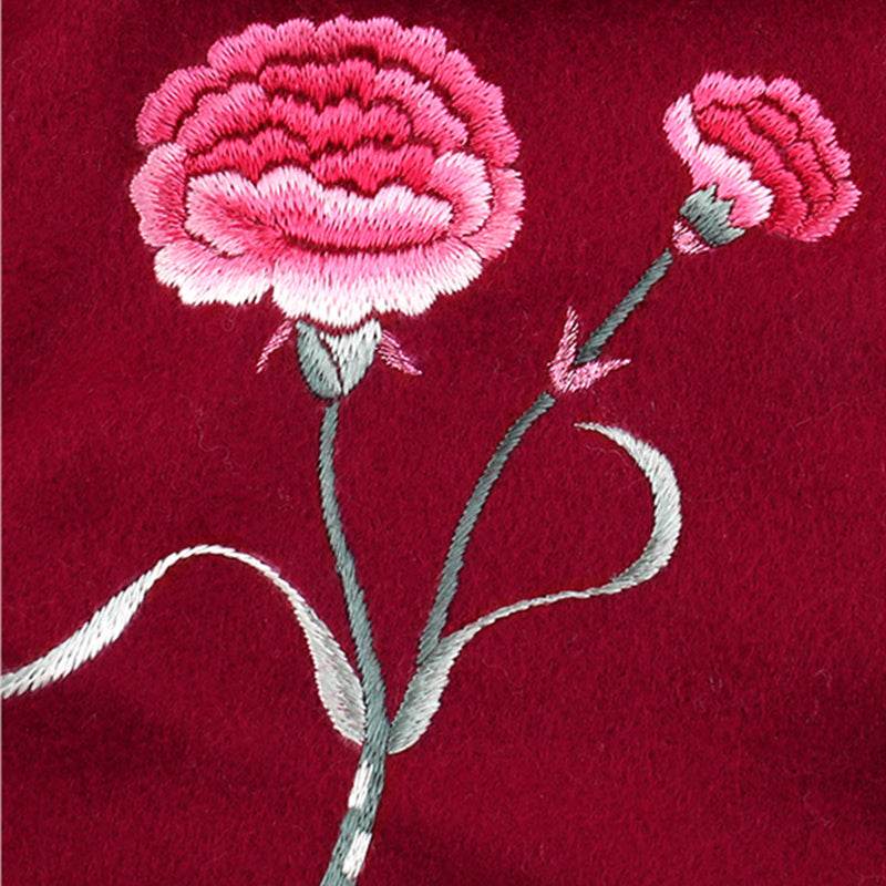 Handmade Suzhou Embroidery Wool Cashmere Scarf Shawl for Women 200x38cm - SinoCultural -- HYFSJ056-1